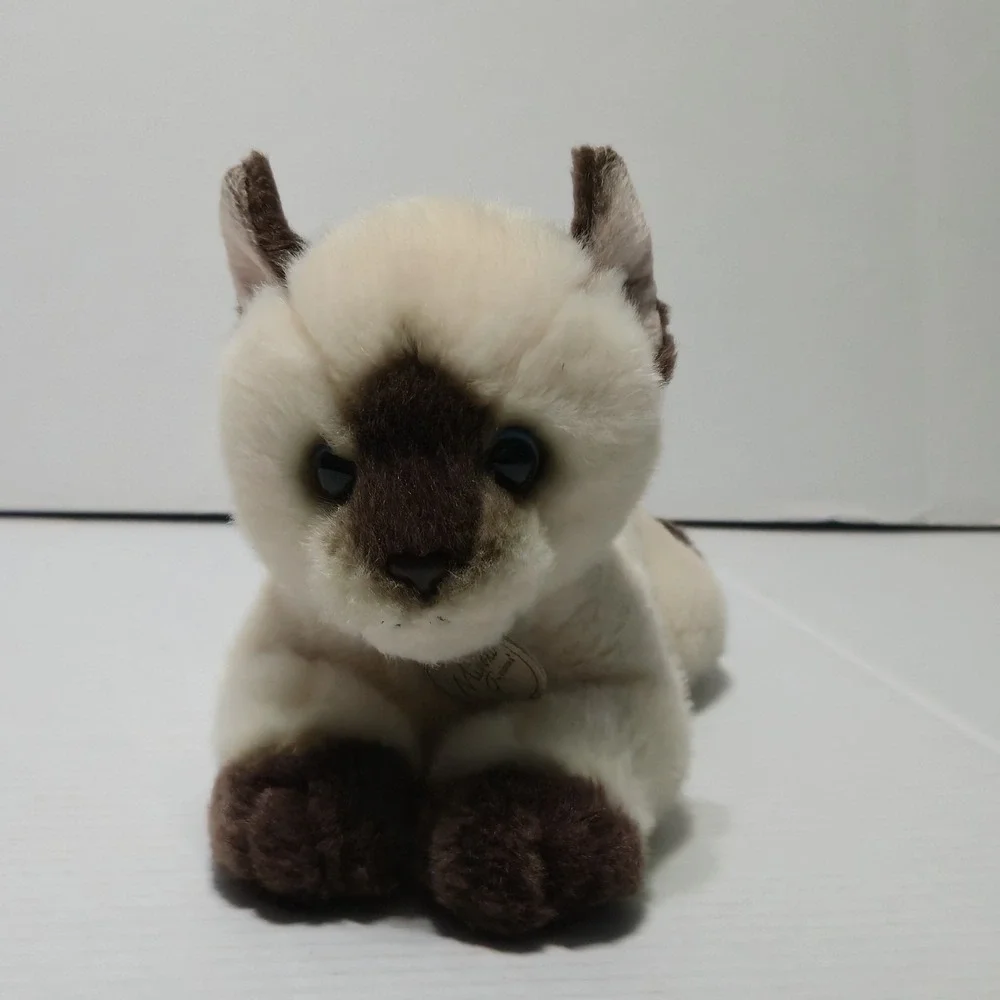 Aurora Miyoni Siamese Cat Plush Realistic Stuffed Animal Blue Eyes Toy Kitty